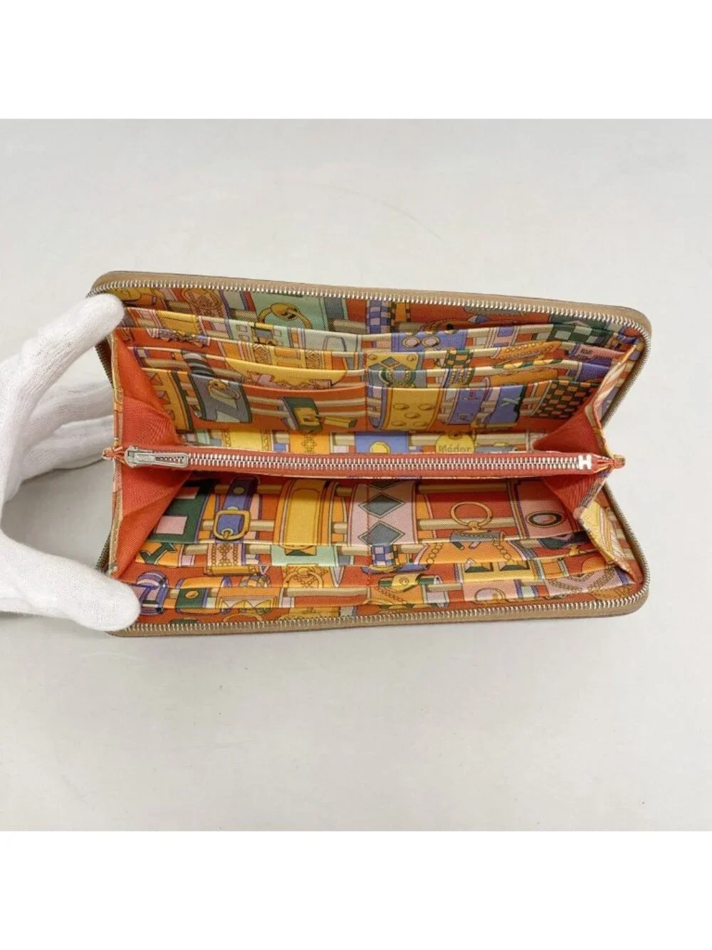 Hermes Wallet Azap Long Silk in Veau Gold Silver